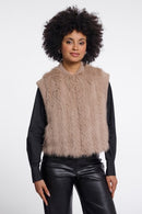 Alvita Faux Fur Gilet - Oat