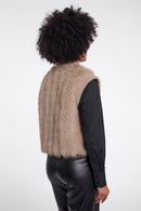 Alvita Faux Fur Gilet - Oat