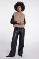 Alvita Faux Fur Gilet - Oat