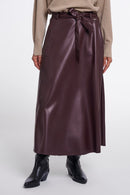 Chelsea Faux Leather Skirt - Chocolate Bean