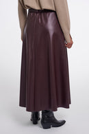 Chelsea Faux Leather Skirt - Chocolate Bean