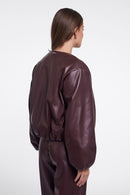 Lomee Faux Leather Jacket - Chocolate Bean