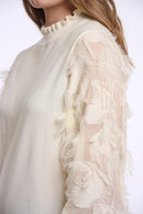 Janique Sleeve Detail Jumper - Birch