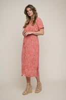 Envi Short Sleeve Dress - Coral Waves