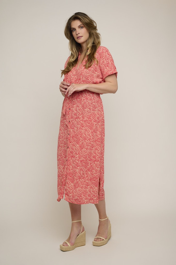 Envi Short Sleeve Dress - Coral Waves