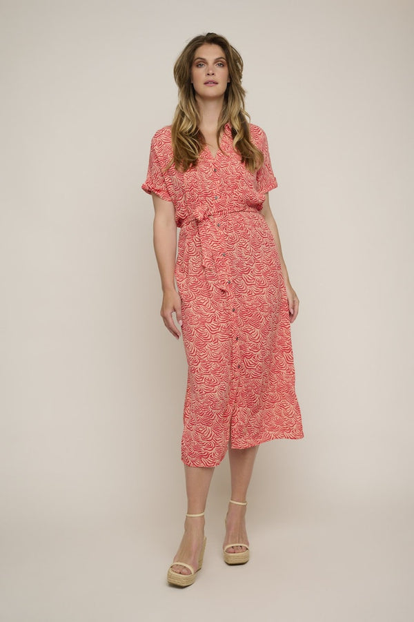 Envi Short Sleeve Dress - Coral Waves