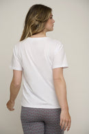 Kensa Bloom Print T-Shirt - White Gold Heart