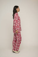 Dawny Print Wide Leg Trouser - Salsa Ikat