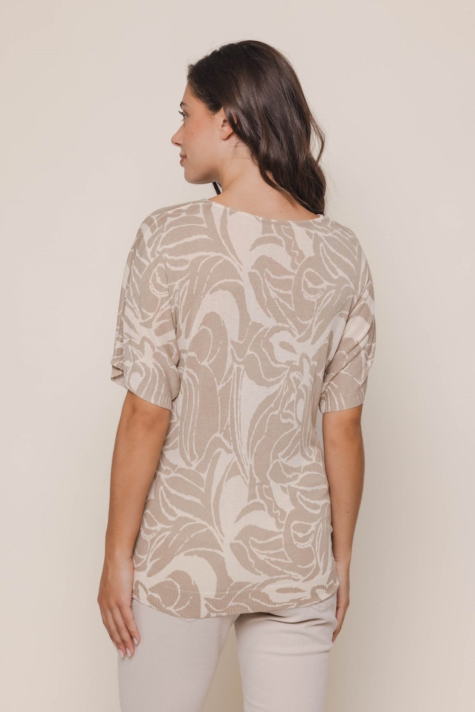 Jita V Neck Top - Beach Floral