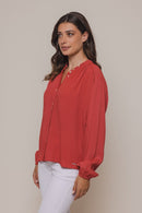 Wide Blouse - Coral