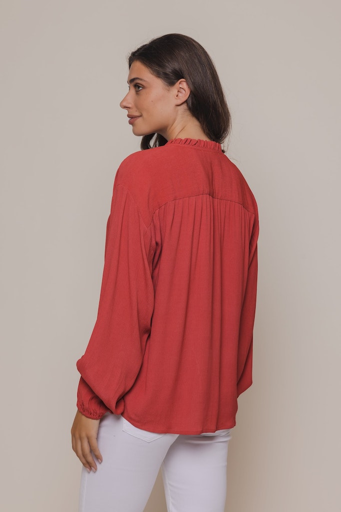 Wide Blouse - Coral