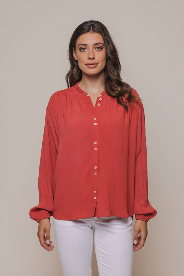 Wide Blouse - Coral