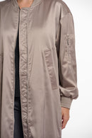 Banner Long Bomber Jacket - Dark Desert