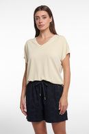 V Neck Top - Cream