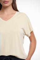 V Neck Top - Cream