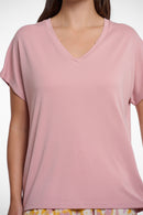 V Neck Top - Blush