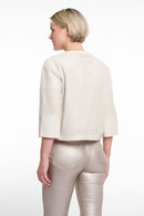 Faux Leather 3/4 Sleeve Jacket - Birch