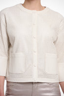 Faux Leather 3/4 Sleeve Jacket - Birch