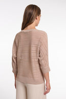 3/4 Sleeve Wide Neck Top - Oat