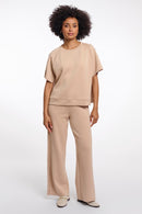 Tate Button Detail Top - Oat