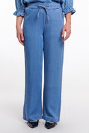 Anette Wide Leg Trouser - Washed Blue