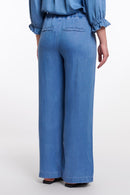 Anette Wide Leg Trouser - Washed Blue