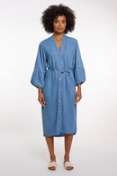 Lot V-Neck Dress - Washed Blue