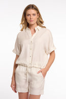 Rune Cropped Blouse - Snow White Labyrinth