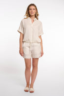 Rune Cropped Blouse - Snow White Labyrinth