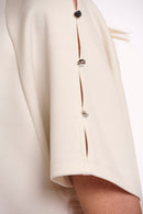 Tate Button Detail Top - Snow White