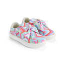 Bowie Printed Bow Trainer - Pink Gloss
