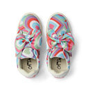 Bowie Printed Bow Trainer - Pink Gloss