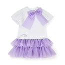 Sparkle Tulle Frill Dress - Bright White & Lilac