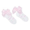 Rowan Bow & Stripe Print Ankle Sock - Bright White