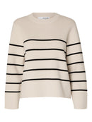 Liva Round Neck Jumper - Birch/black