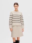 Liva Round Neck Jumper - Birch/black