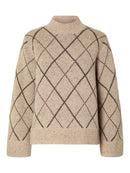 Aril High Neck Jumper - Birch/java