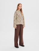 Aril High Neck Jumper - Birch/java