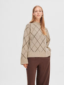 Aril High Neck Jumper - Birch/java