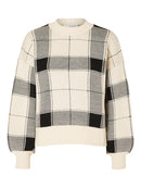 Oli RoundNeck Check Jumper - Birch/black