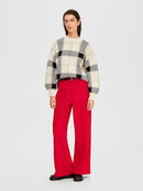 Oli RoundNeck Check Jumper - Birch/black