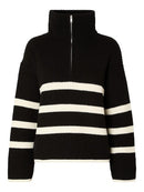 Bloomie 1/2 Zip Jumper - Black/snow White