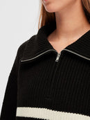 Bloomie 1/2 Zip Jumper - Black/snow White