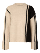 Alva Round Neck Jumper - Birch/black