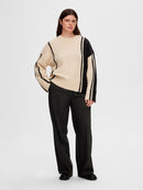 Alva Round Neck Jumper - Birch/black