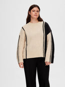 Alva Round Neck Jumper - Birch/black