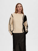 Alva Round Neck Jumper - Birch/black