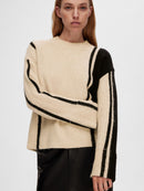 Alva Round Neck Jumper - Birch/black