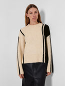Alva Round Neck Jumper - Birch/black