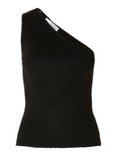 Lura One Shoulder Top - Black Lurex